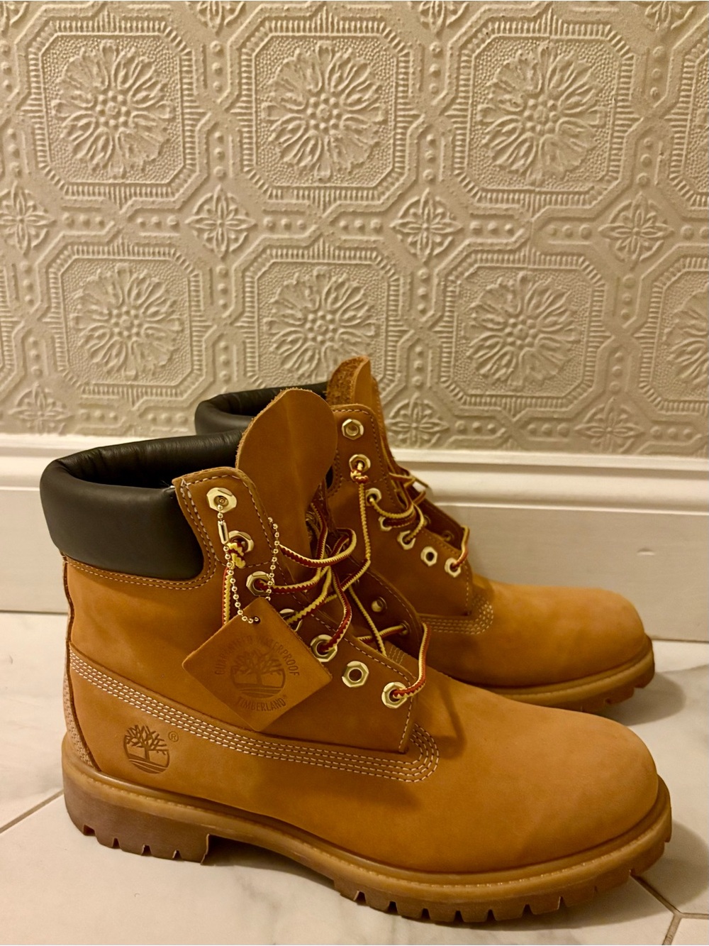 Timberland Wheat Nubuck 6" Lace-Up Work Boots
